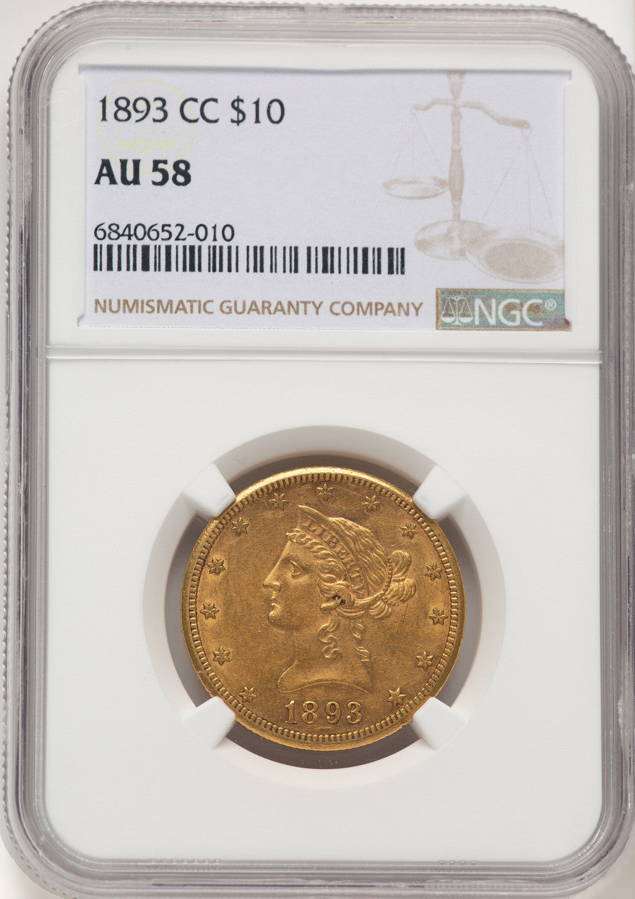 1893-CC $10 Liberty Eagle NGC AU58
