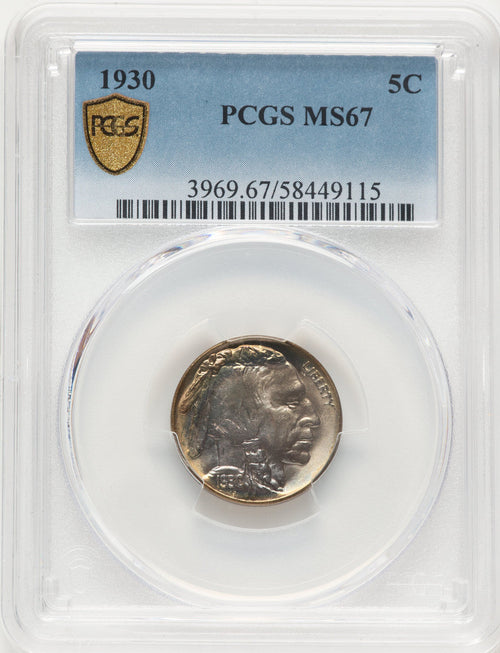 1930 5C Buffalo Nickel PCGS MS67