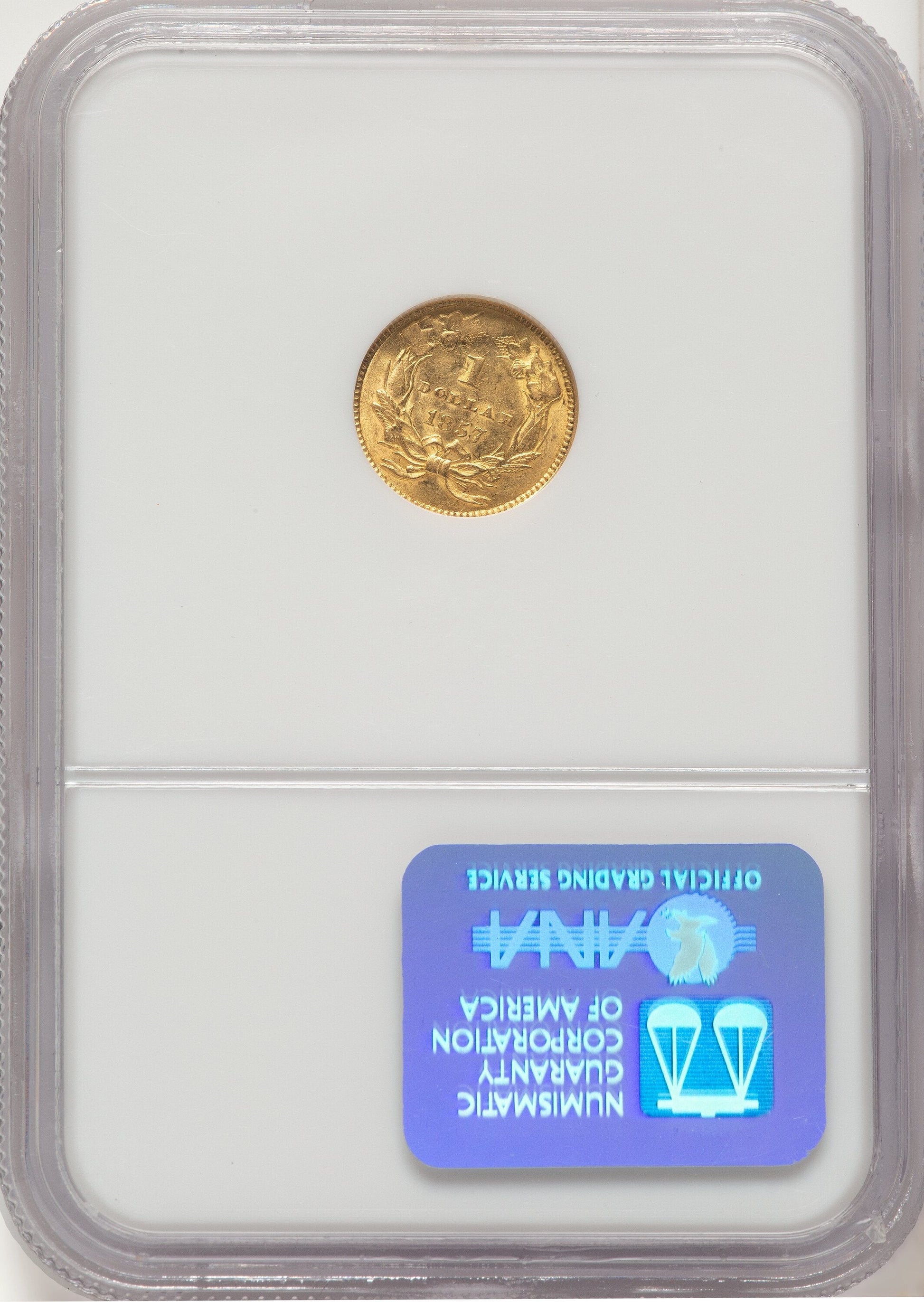 1857 G$1 Gold Dollar NGC MS61