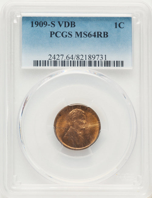 1909-S 1C VDB RB Lincoln Cent PCGS MS64