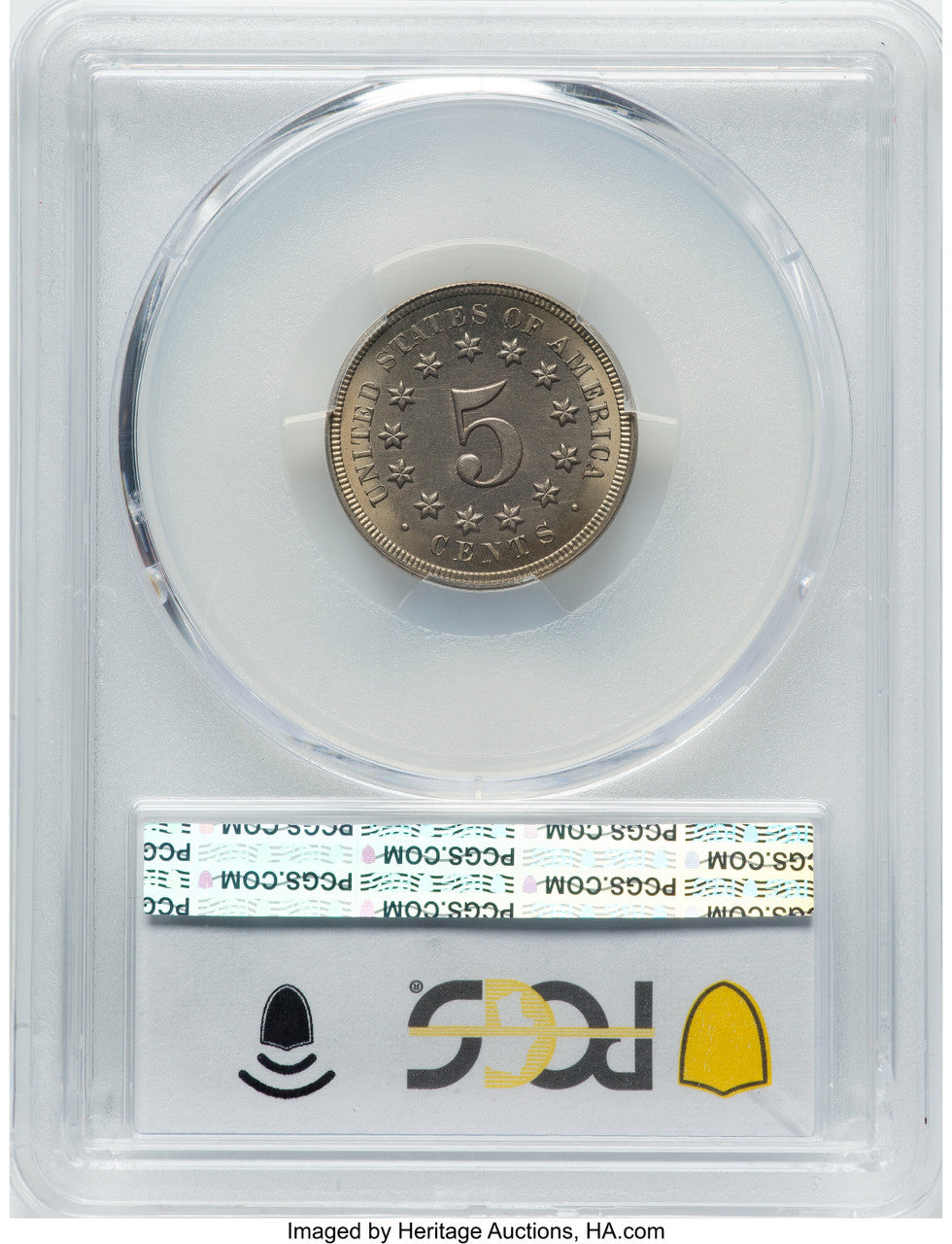 1868 5C Shield Nickel PCGS MS67