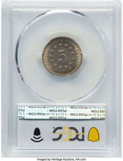 1868 5C Shield Nickel PCGS MS67