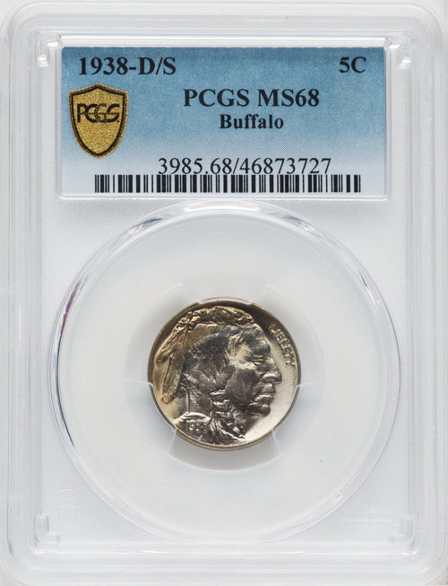 1938-D/S 5C FS-511 Buffalo Nickel PCGS MS68
