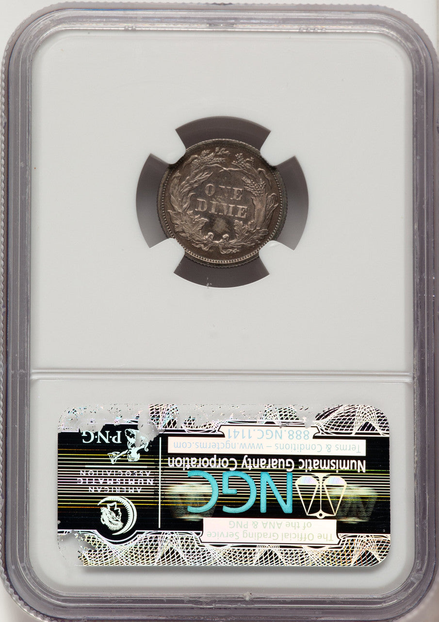 1873 10C Arrows F-102 Proof Seated Dime NGC PR66