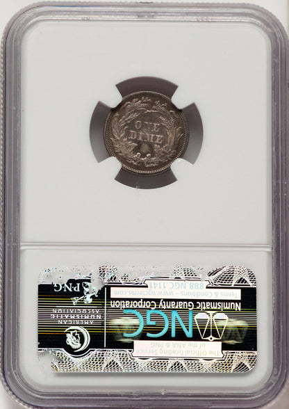 1873 10C Arrows F-102 Proof Seated Dime NGC PR66