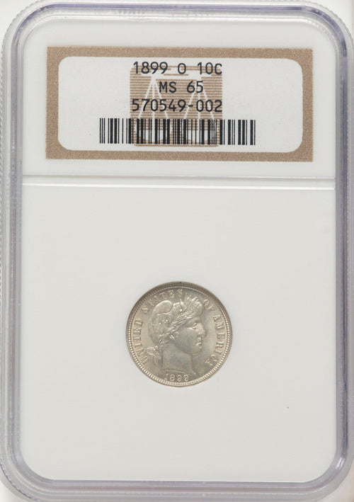 1899-O 10C Barber Dime NGC MS65
