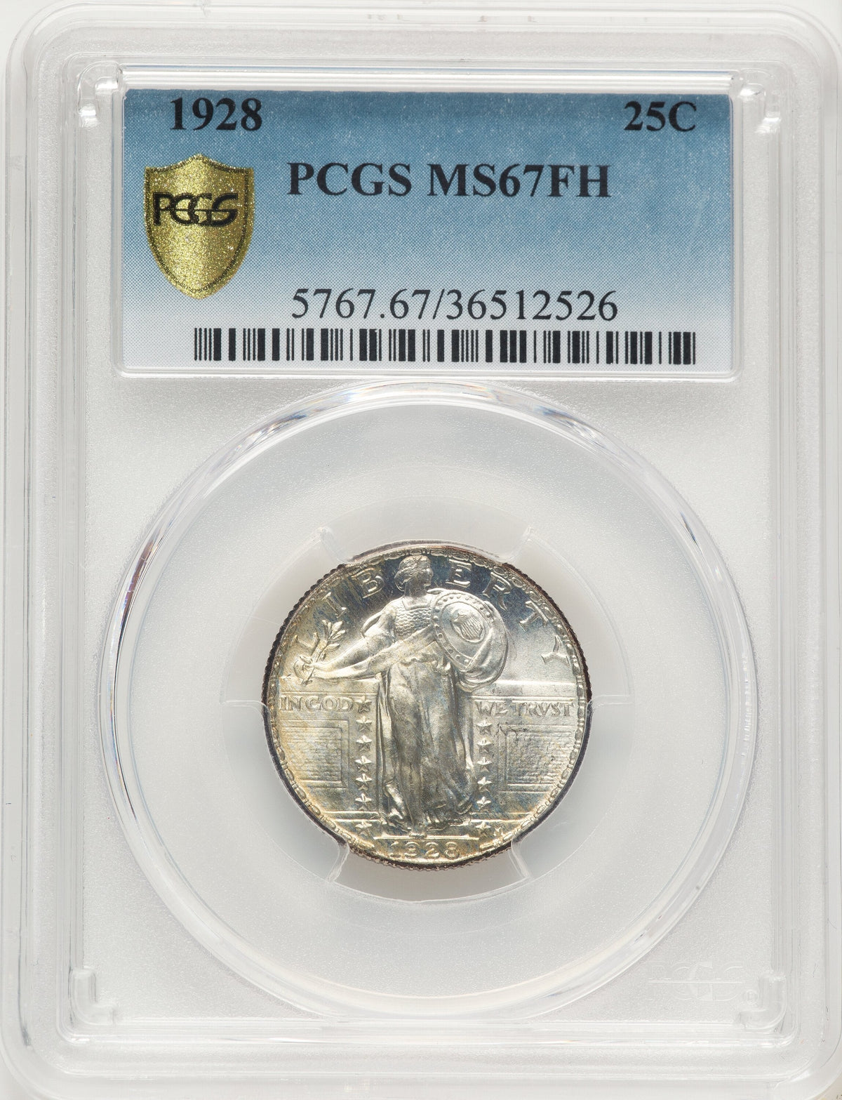 1928 25C FH Standing Liberty Quarter PCGS MS67