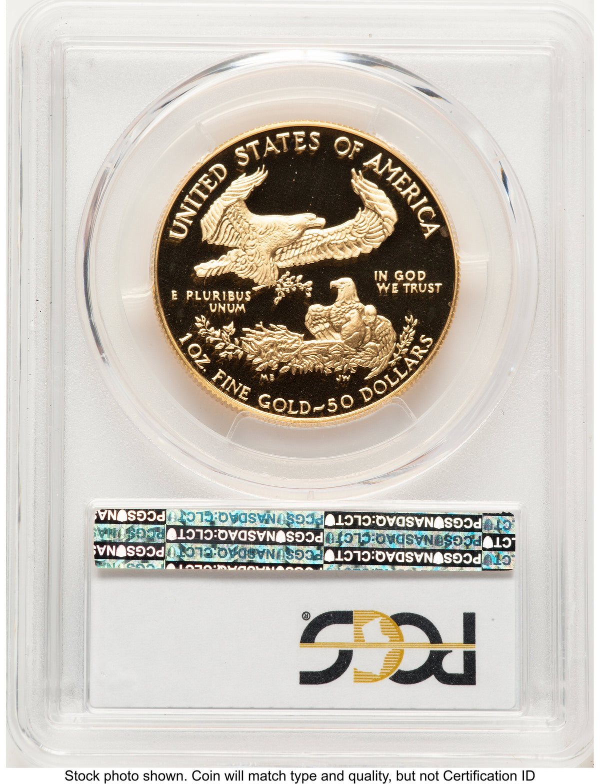1986-W Proof Gold Eagle 1 oz Blue Gradient PCGS PR70