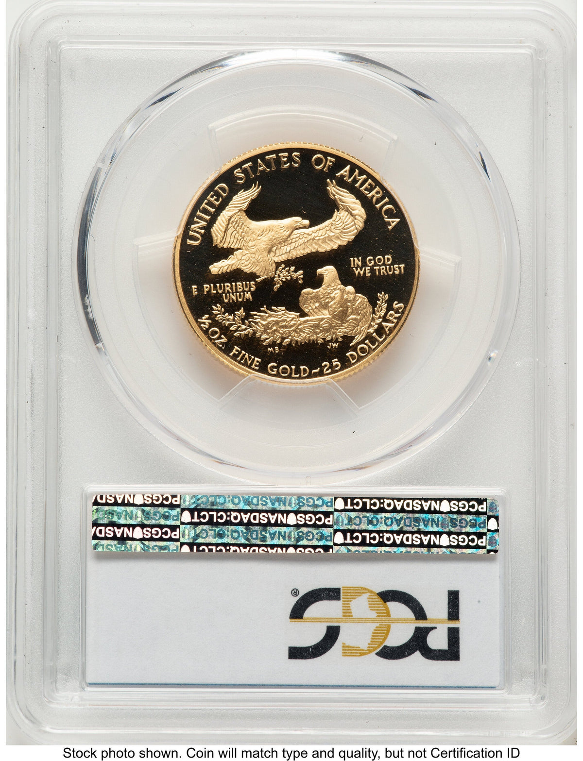 1987-P Proof Gold Eagle 1/2 oz Blue Gradient PCGS PR70