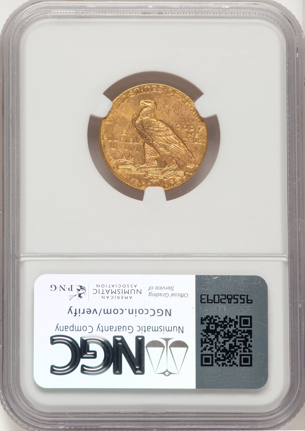 1911-D $5 Indian Half Eagle NGC MS64+