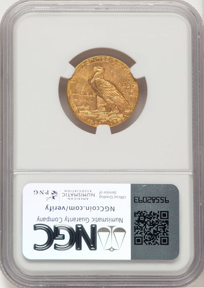1911-D $5 Indian Half Eagle NGC MS64+