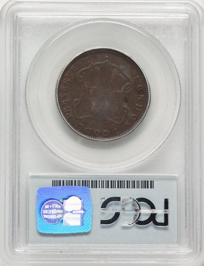 London Elephant Token Diagonals BN Colonials PCGS AU50
