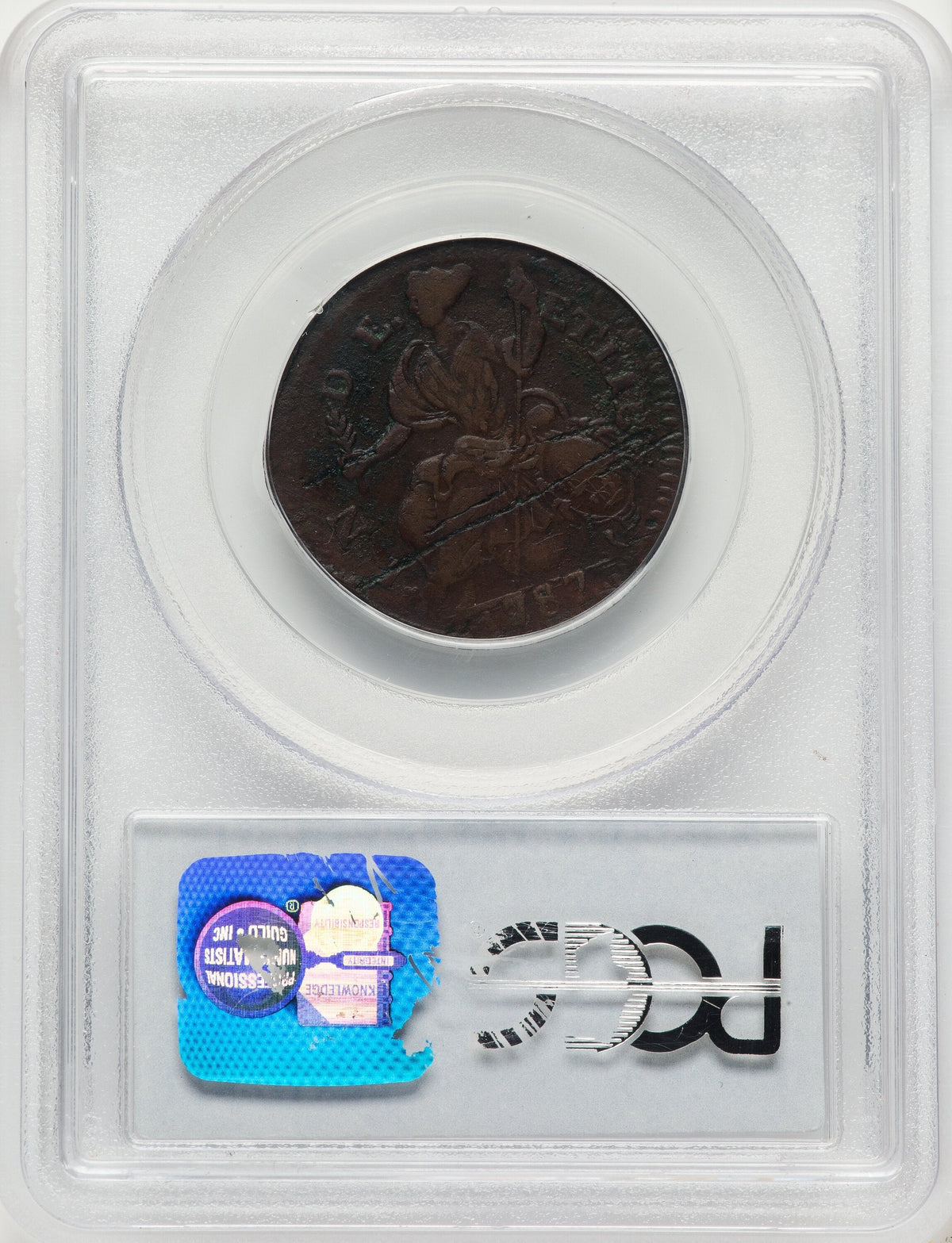 1787/1877 Connecticut Copper Mailed Bust Left BN Colonials PCGS VF35