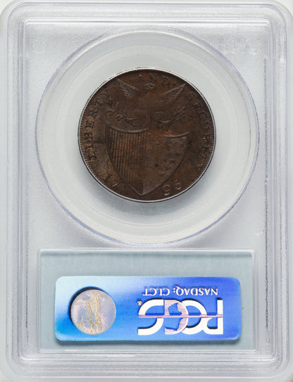 1795 Washington Liberty & Security Halfpenny London Edge BN Colonials PCGS MS63