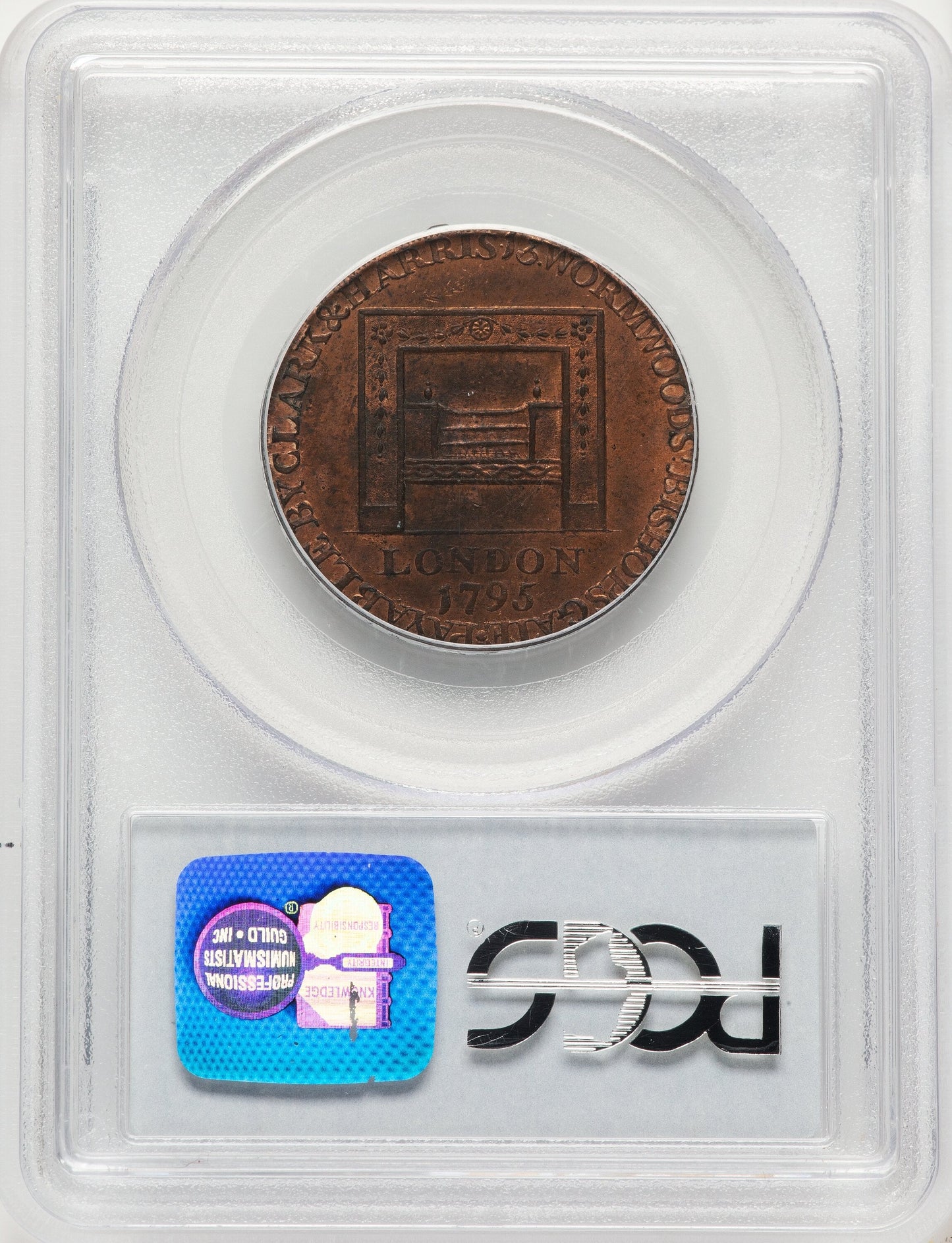 1795 Washington Grate Halfpenny Large Buttons Lettered Edge RB Colonials PCGS MS64