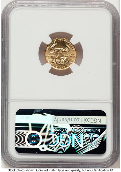 1990 Gold Eagle 1/10 oz Miley Frost NGC MS70