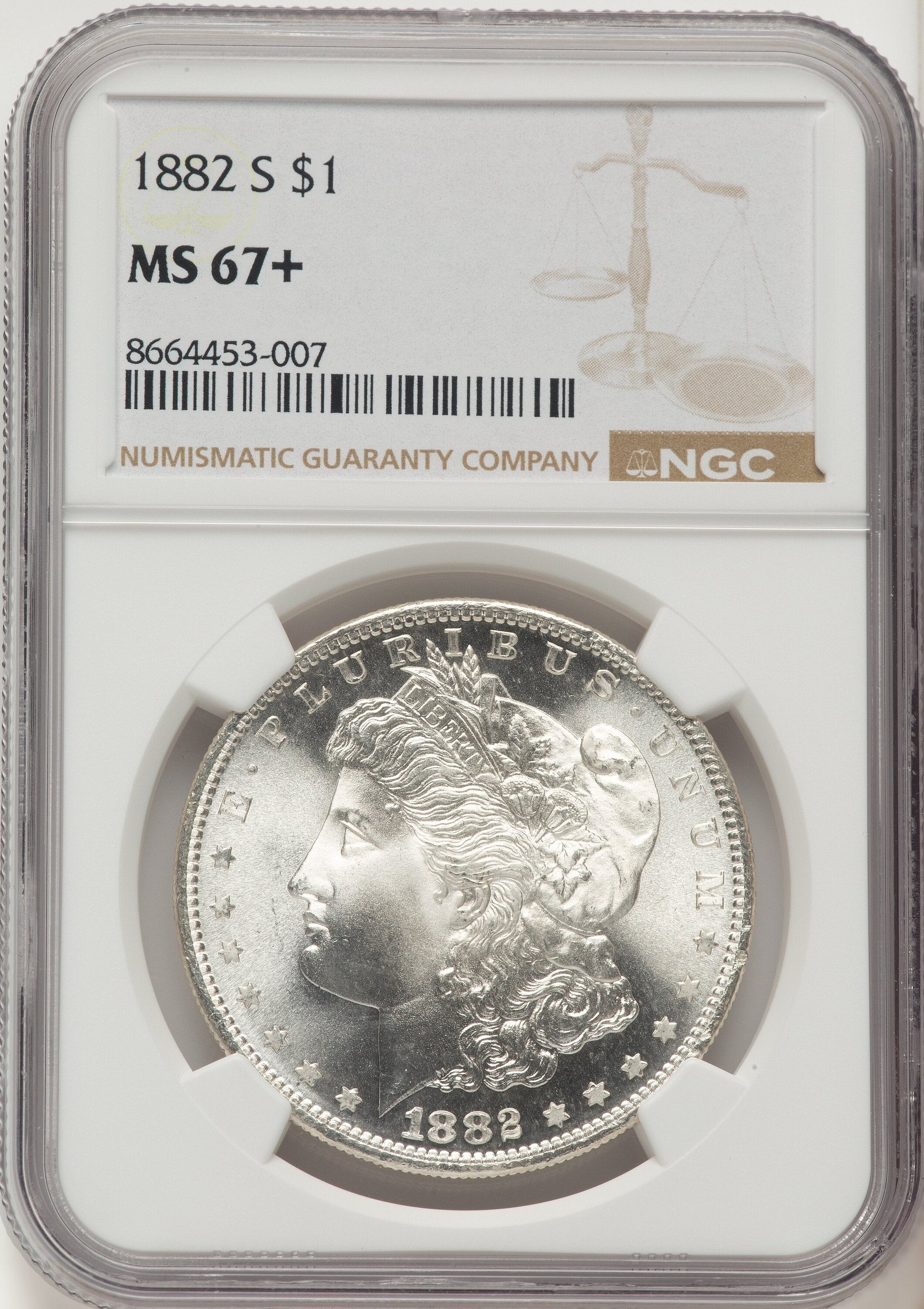 1882-S Morgan Dollar NGC MS67+