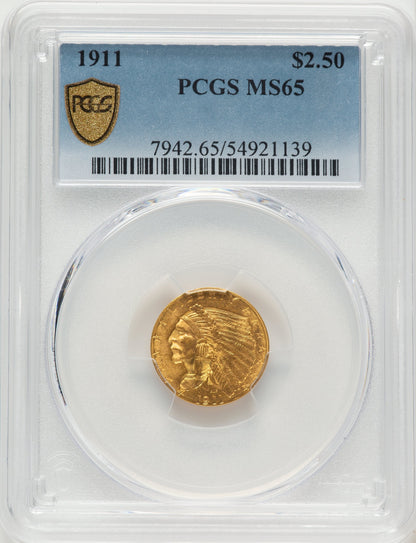 1911 $2.50 Indian Quarter Eagle PCGS MS65