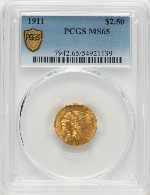 1911 $2.50 Indian Quarter Eagle PCGS MS65