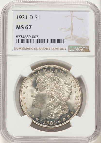 1921-D Morgan Dollar NGC MS67