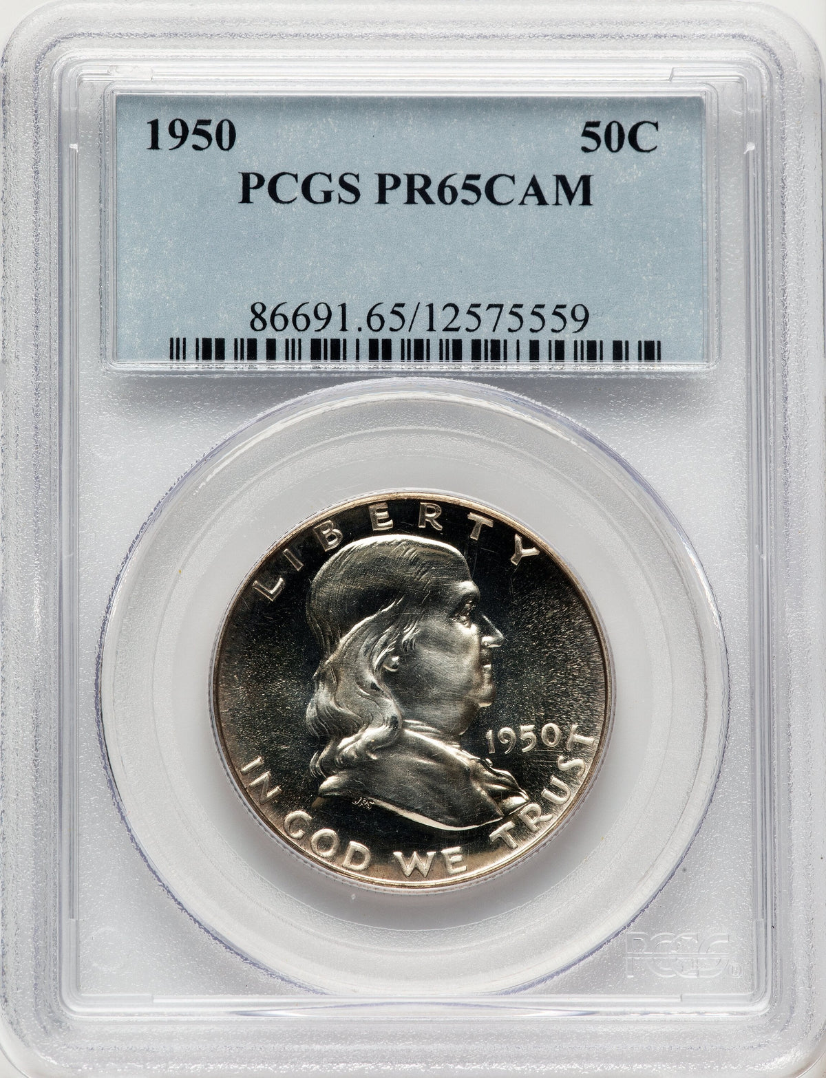 1950 50C CA Proof Franklin Half Dollar PCGS PR65