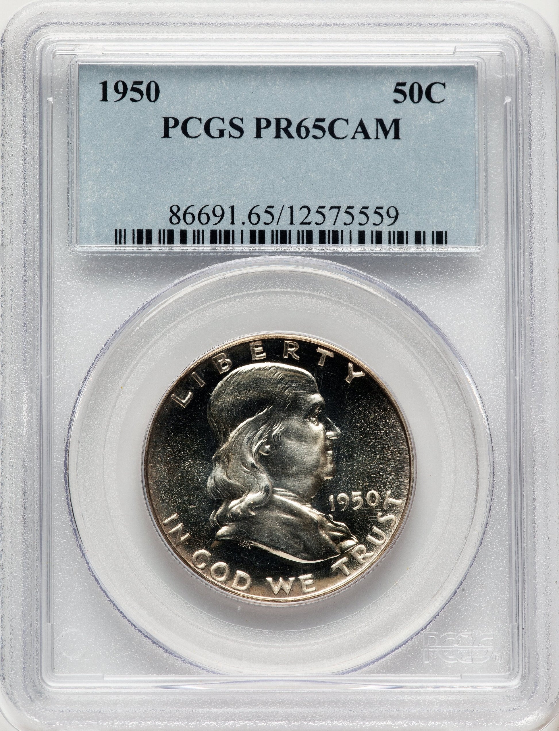 1950 50C CA Proof Franklin Half Dollar PCGS PR65