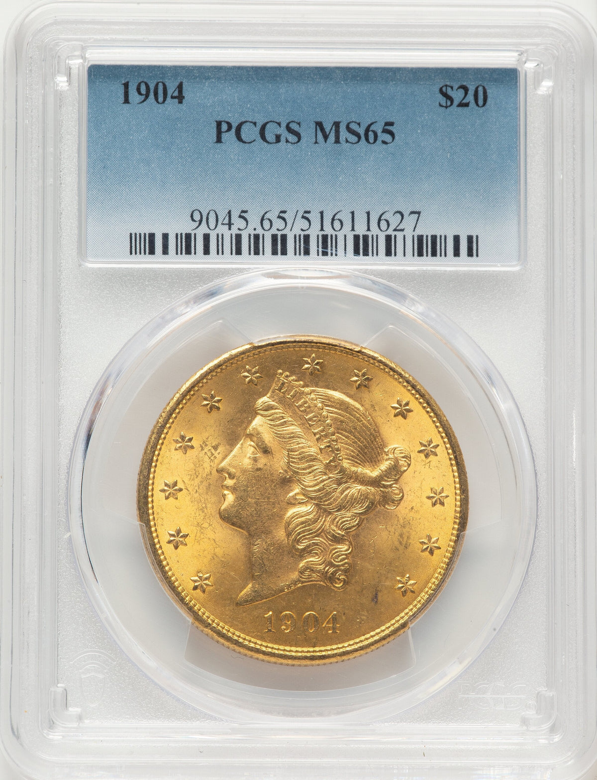 1904 $20 Liberty Liberty Double Eagle PCGS MS65