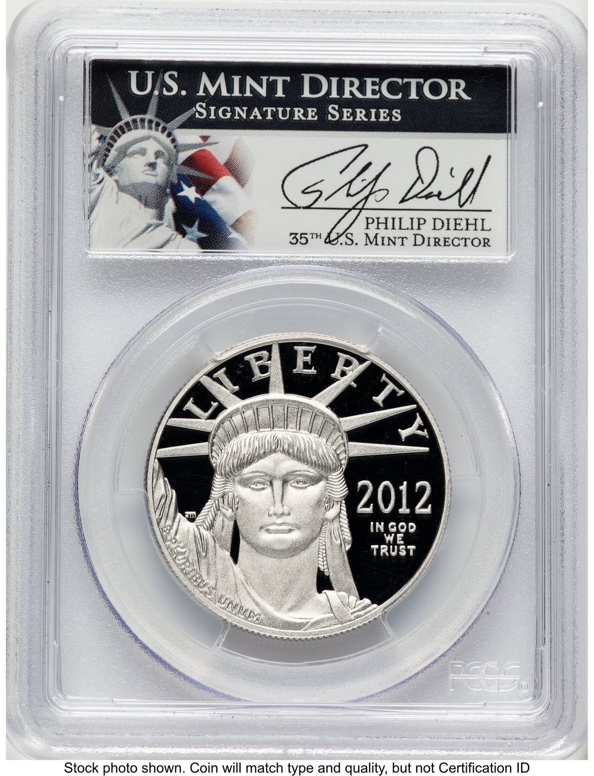 2012-W Proof Platinum Eagle 1 oz Philip Diehl PCGS PR70