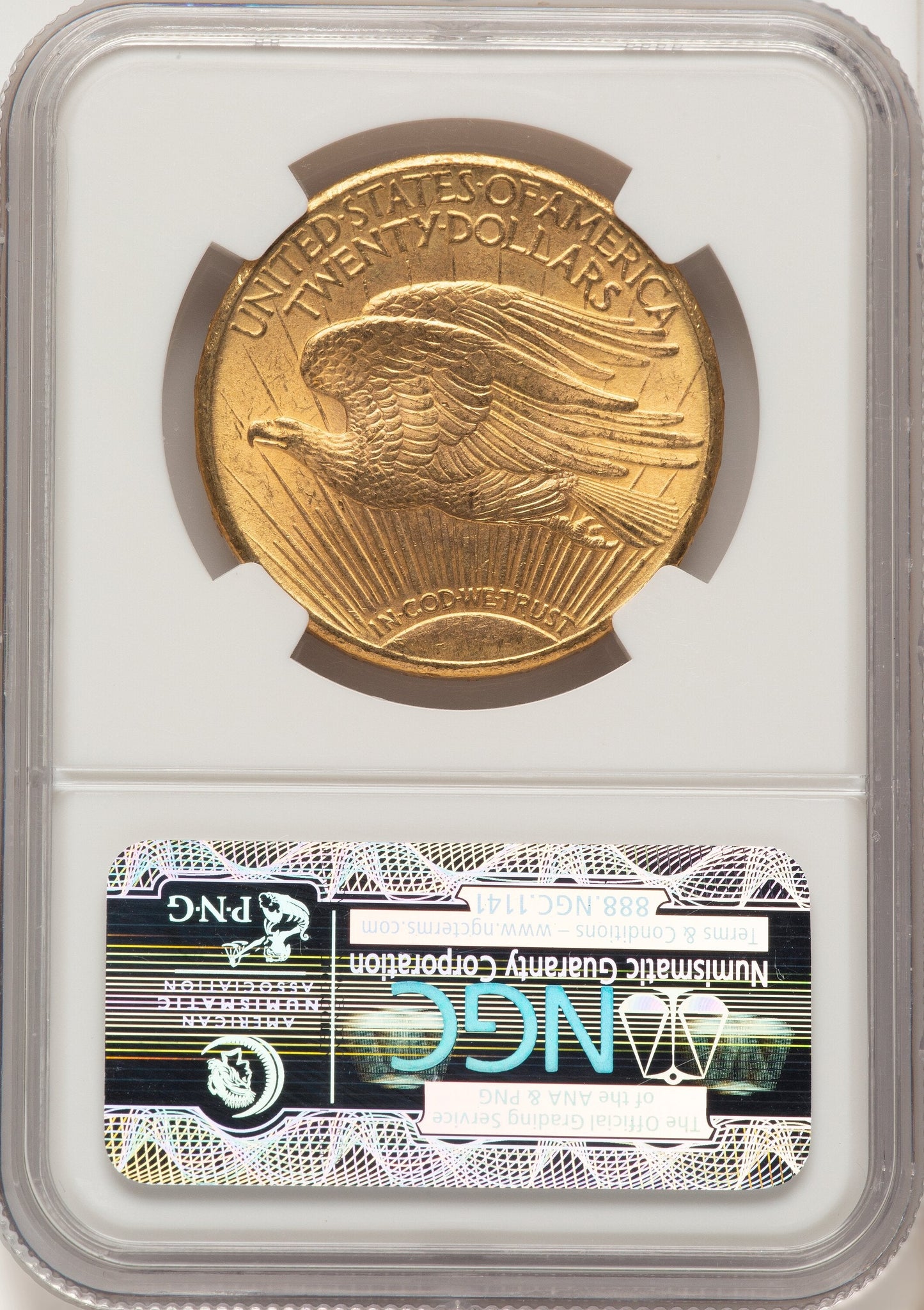 1911-D $20 Brown Label Saint-Gaudens Double Eagle NGC MS65+