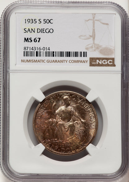 1935-S 50C San Diego Commemorative Silver NGC MS67