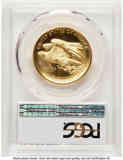 2015-W G$100 American Liberty High Relief 1.00 oz FS Bunting Flag PCGS MS70