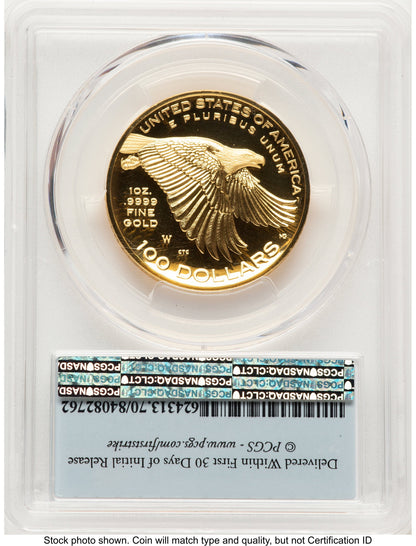 2017-W G$100 American Liberty High Relief 1.00 oz FDI FS Flag PCGS PR70
