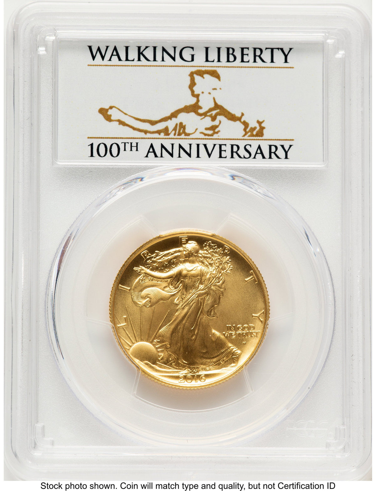 2016-W 50C Walking Liberty 100th Anniversary Gold Centennial FS 100th Anniversary PCGS MS70