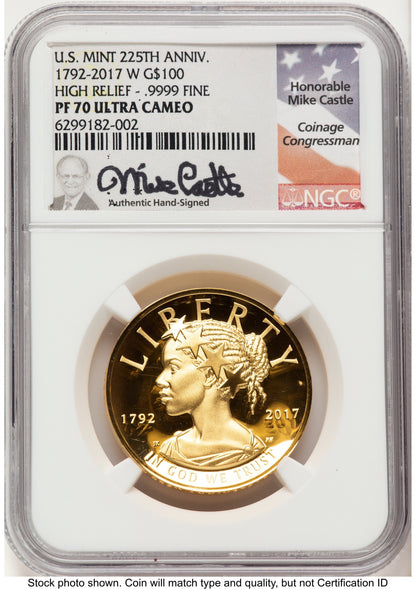 2017-W G$100 American Liberty High Relief Mike Castle NGC PF70