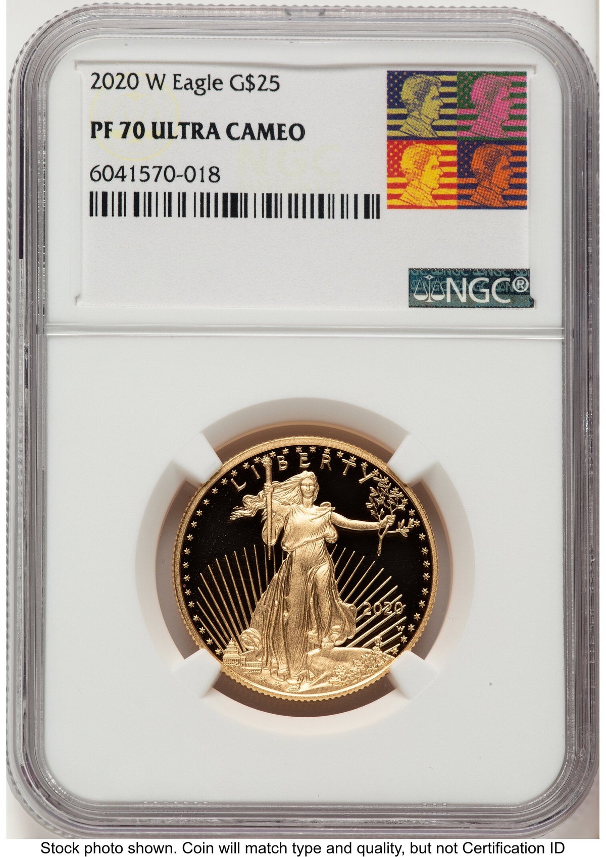 2020-W Proof Gold Eagle 1/2 oz Reagan Bust Art NGC PF70