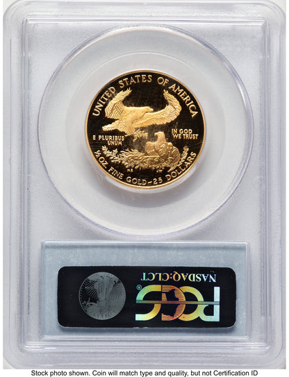 2005-W Proof Gold Eagle 1/2 oz Blue Label PCGS PR70