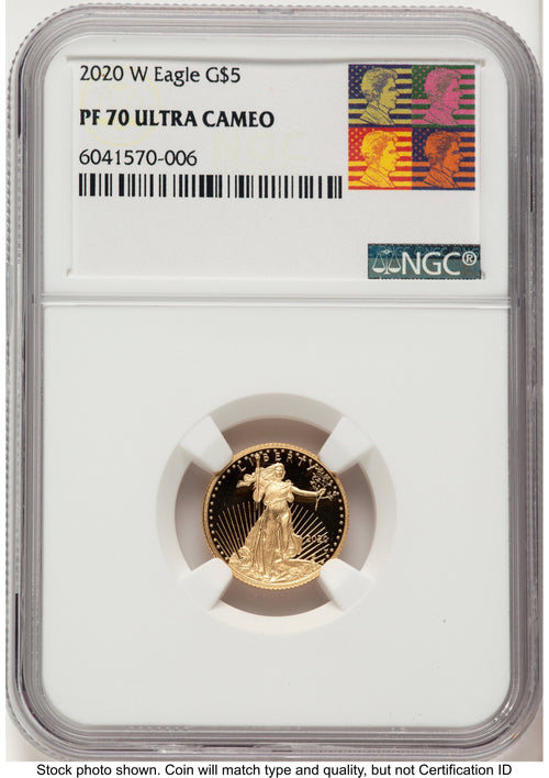 2020-W Proof Gold Eagle 1/10 oz Reagan Bust Art NGC PF70