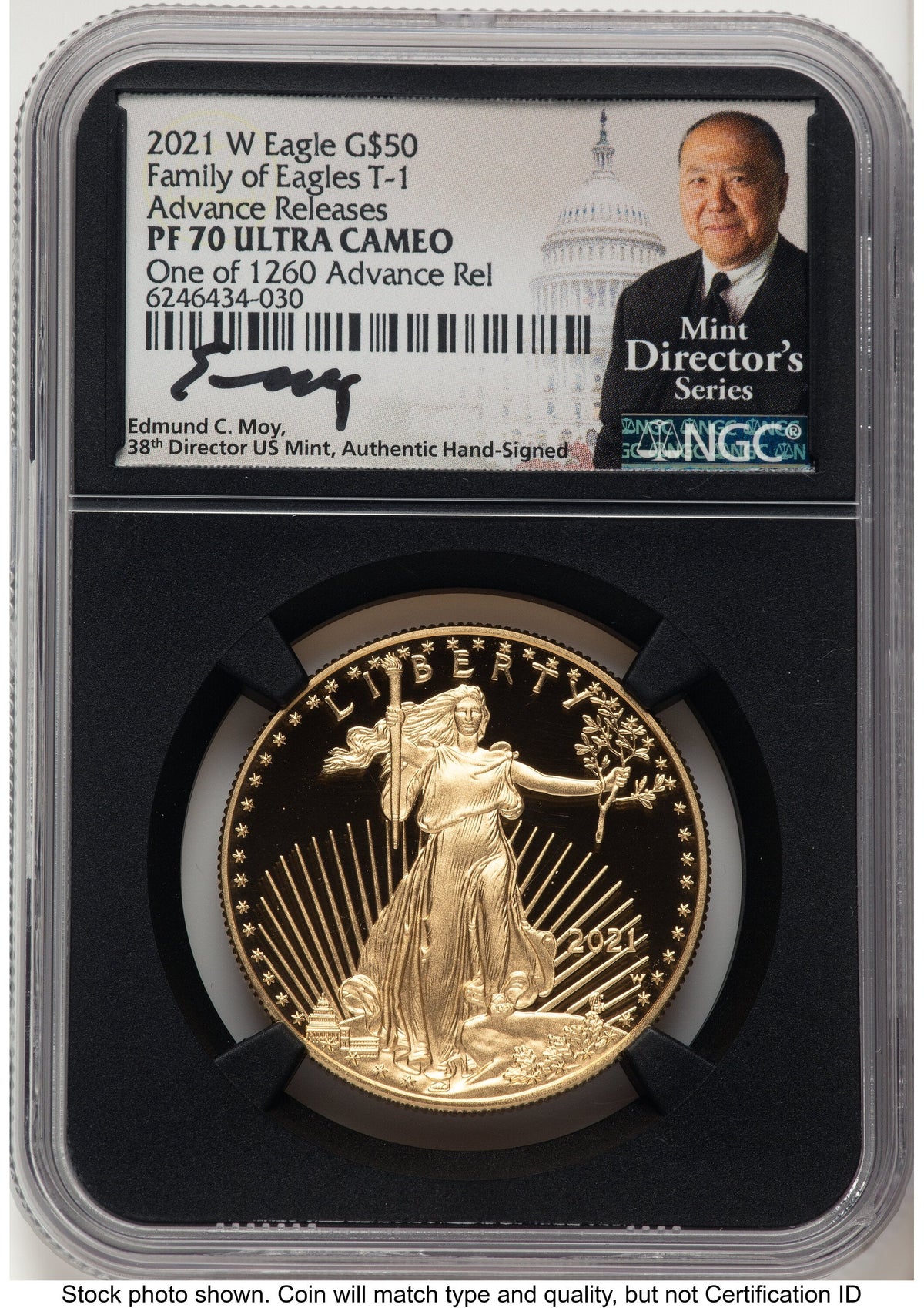 2021-W Type 1 Proof Gold Eagle 1 oz AR Mint Director's Series NGC PF70 Ed Moy