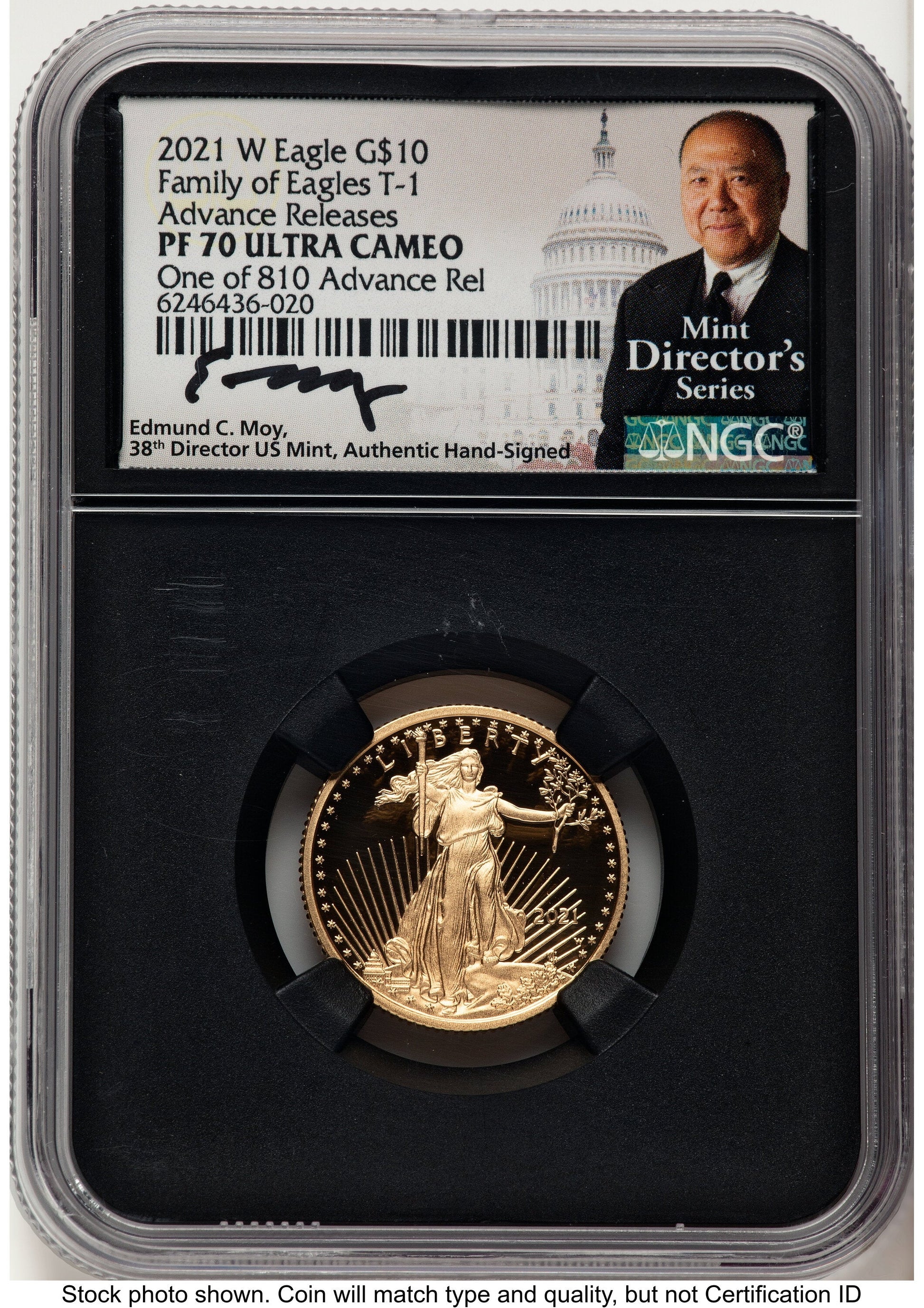 2021-W Type 1 Proof Gold Eagle 1/4 oz AR Mint Director's Series NGC PF70 Ed Moy