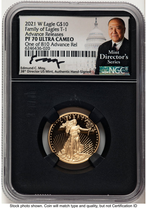 2021-W Type 1 Proof Gold Eagle 1/4 oz AR Mint Director's Series NGC PF70 Ed Moy