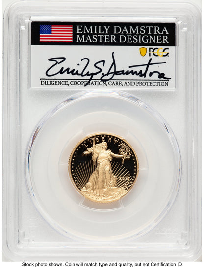 2021-W Type 2 Proof Gold Eagle 1/4 oz AR Emily Damstra PCGS PR70