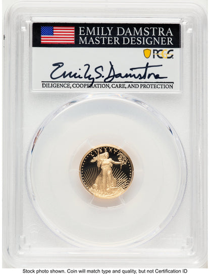 2021-W Type 2 Proof Gold Eagle 1/10 oz AR Emily Damstra PCGS PR70
