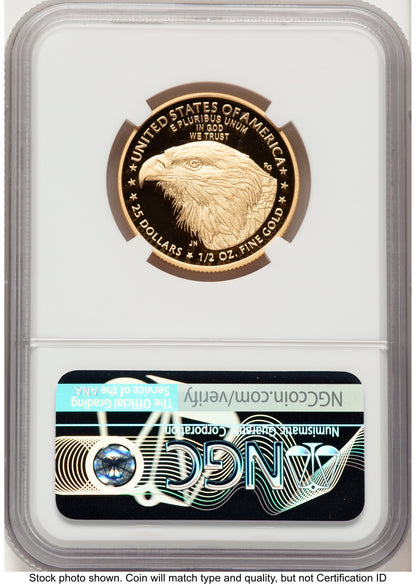 2021-W Type 2 Proof Gold Eagle 1/2 oz FDI Mike Castle NGC PF70