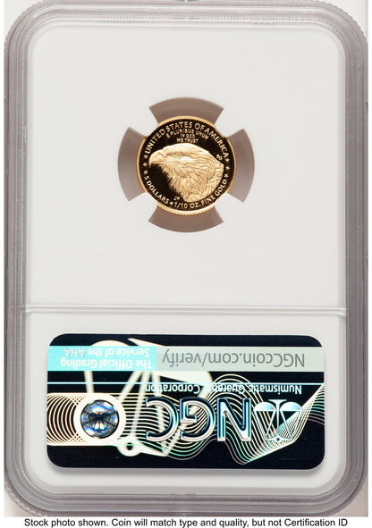 2021-W Type 2 Proof Gold Eagle 1/10 oz FDI Mike Castle NGC PF70