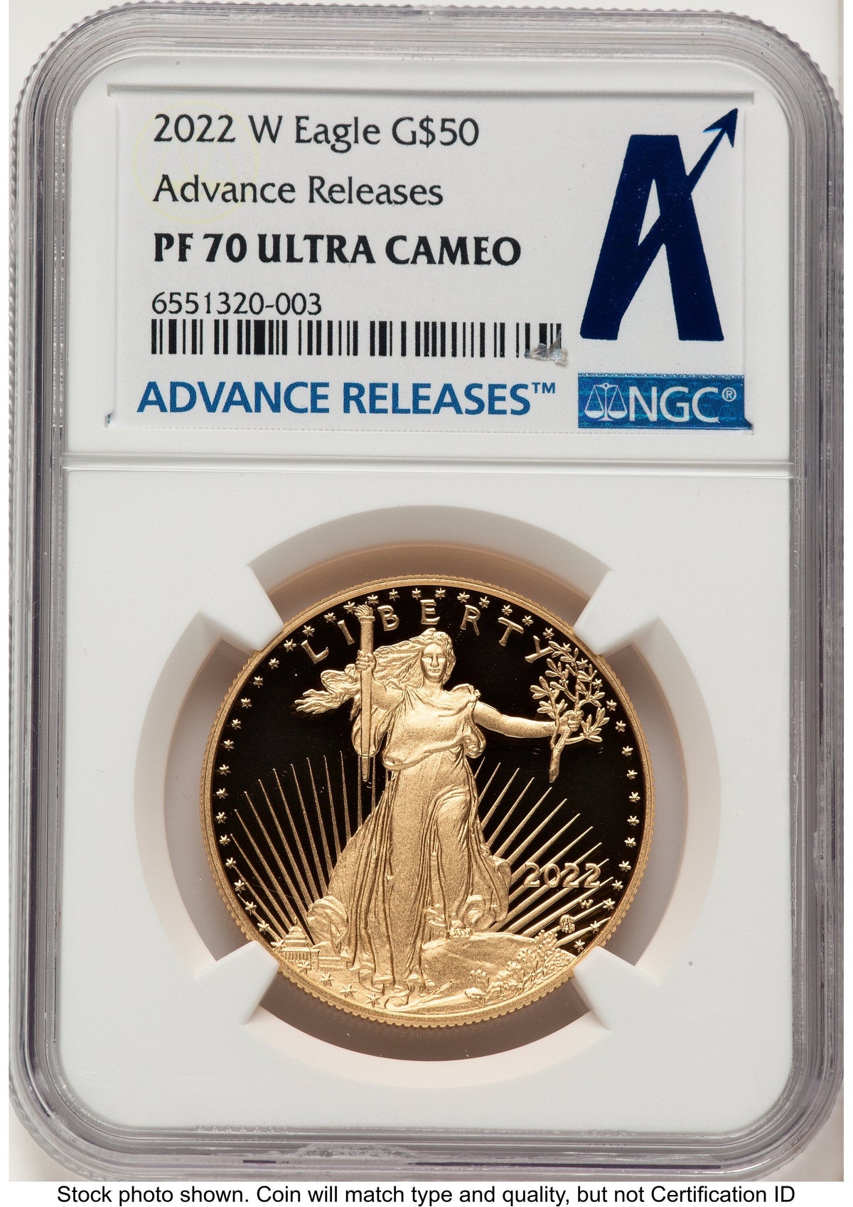 2022-W Proof Gold Eagle 1 oz AR Standard NGC PF70