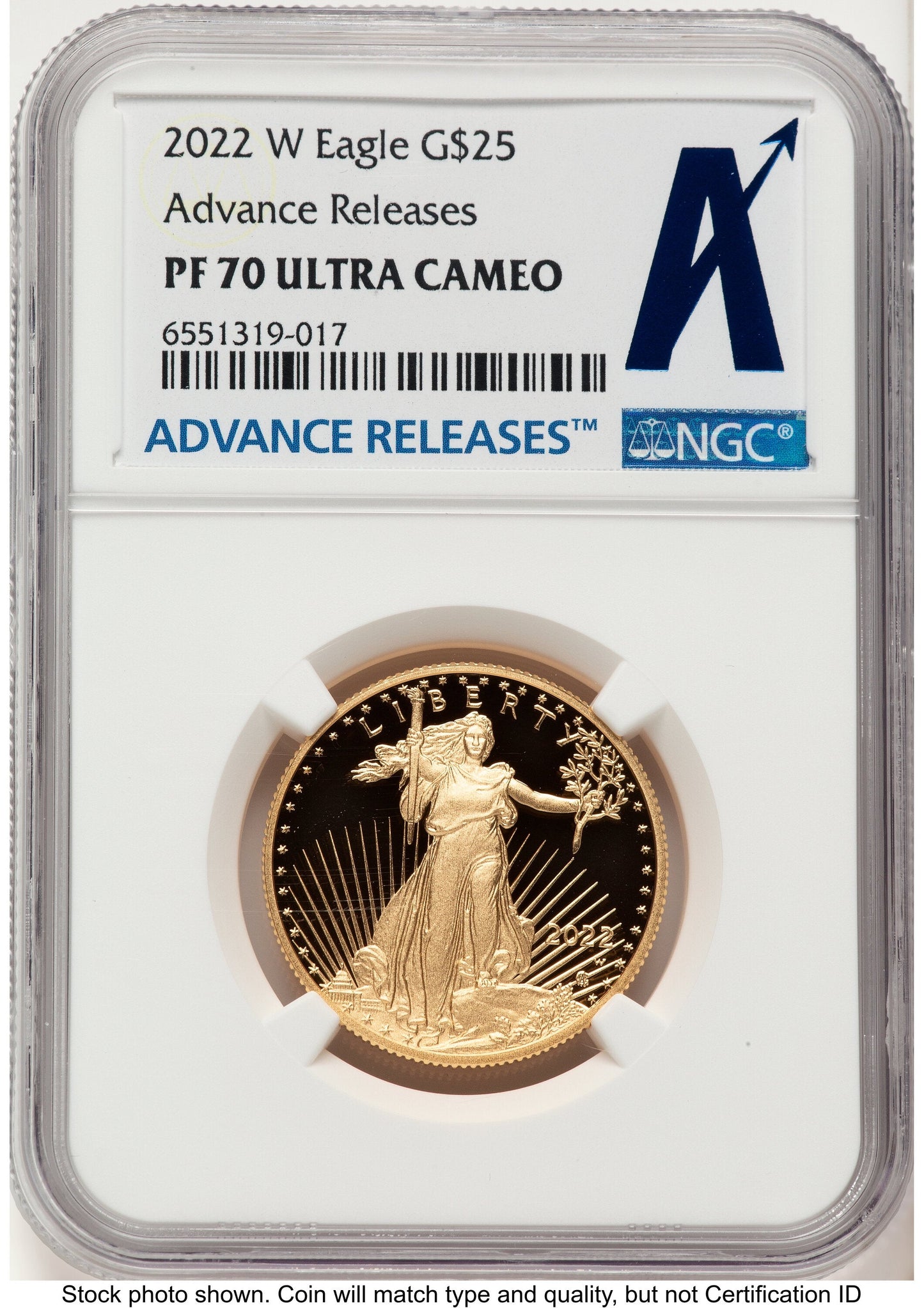 2022-W Proof Gold Eagle 1/2 oz AR Standard NGC PF70