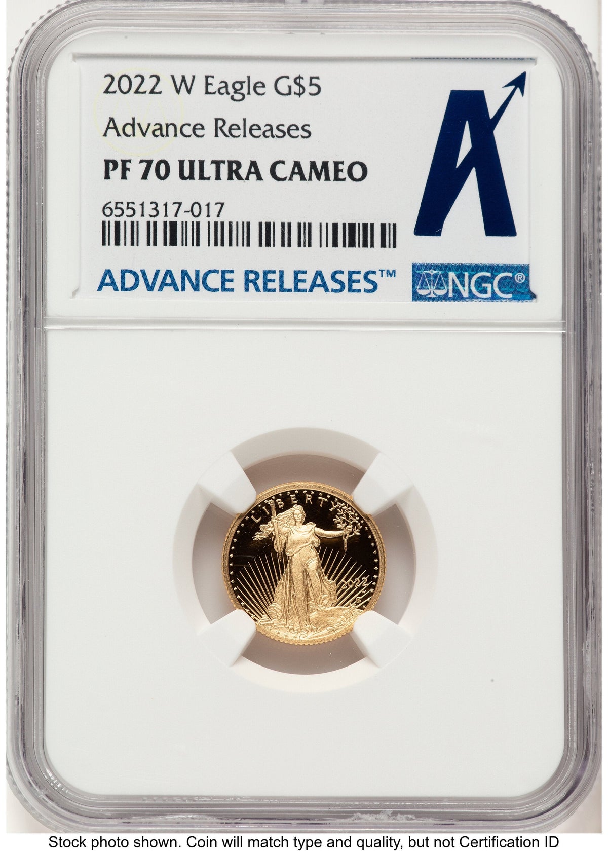 2022-W Proof Gold Eagle 1/10 oz AR Standard NGC PF70