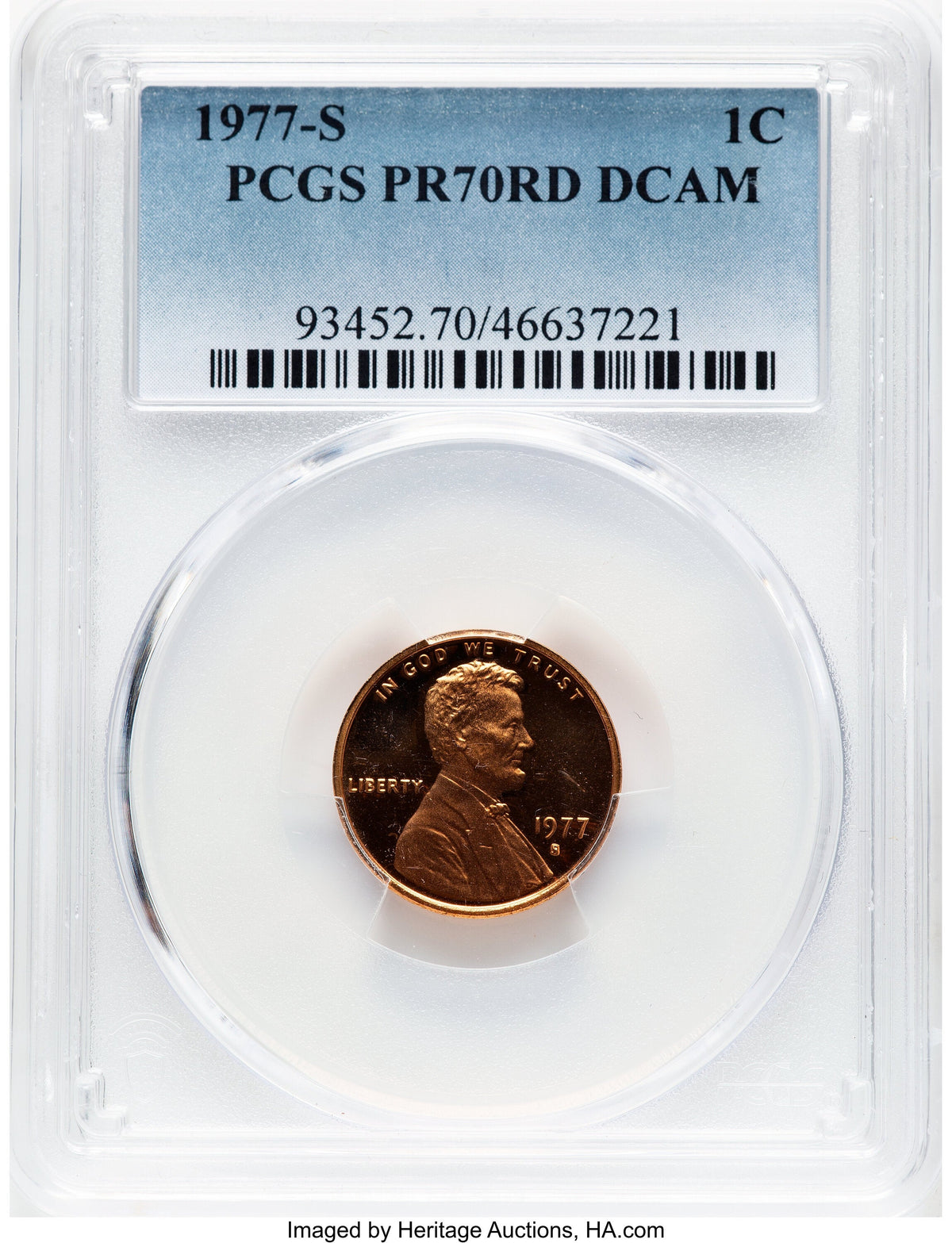 1977-S 1C Proof Lincoln Cent PCGS PR70