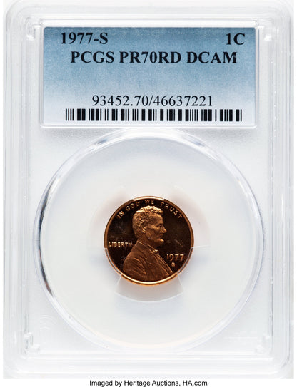 1977-S 1C Proof Lincoln Cent PCGS PR70