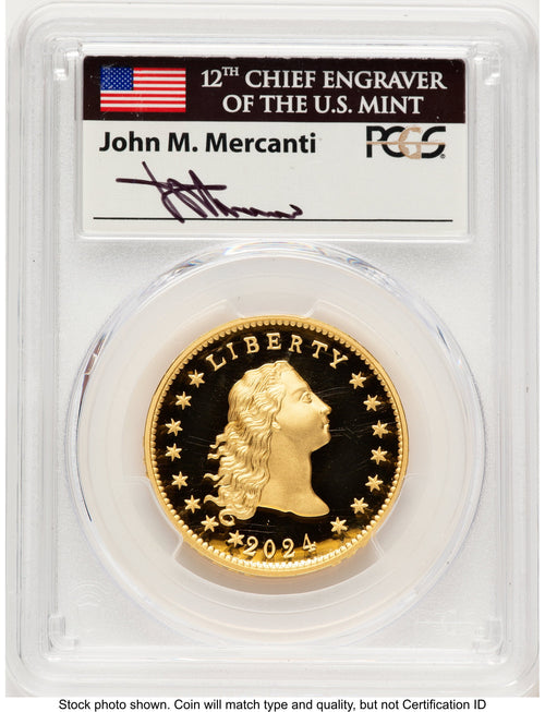 2024-(W) Gold 230th Anniversary Flowing Hair Medal FDI John PCGS PR70 Mercanti